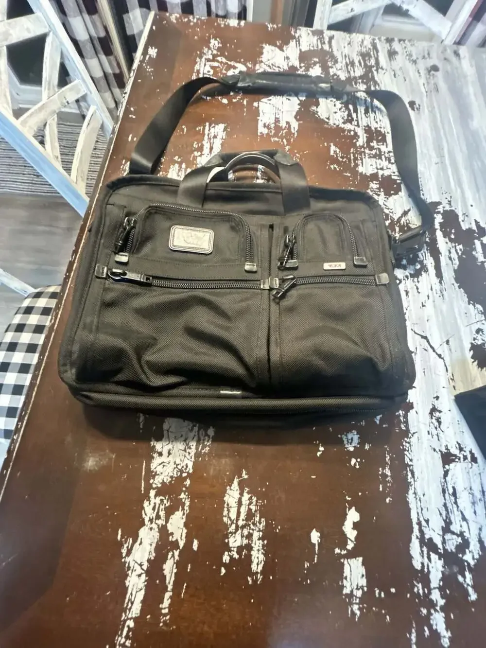 Tumi Alpha Expandable Ballistic Nylon Briefcase and Portfolio Set